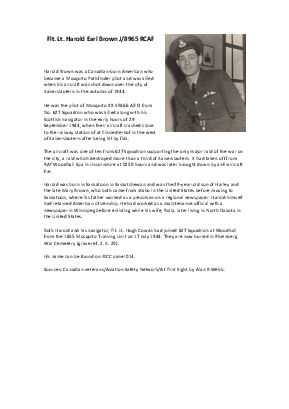 A preview of a PDF biography for Brown, Harold Earl